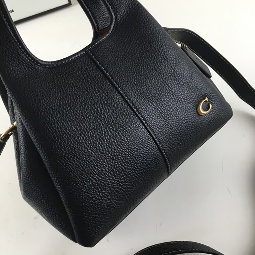 Coach Black Lana 23 Leather Hobo Bag with Gold Hardware - Picture 6 of 9